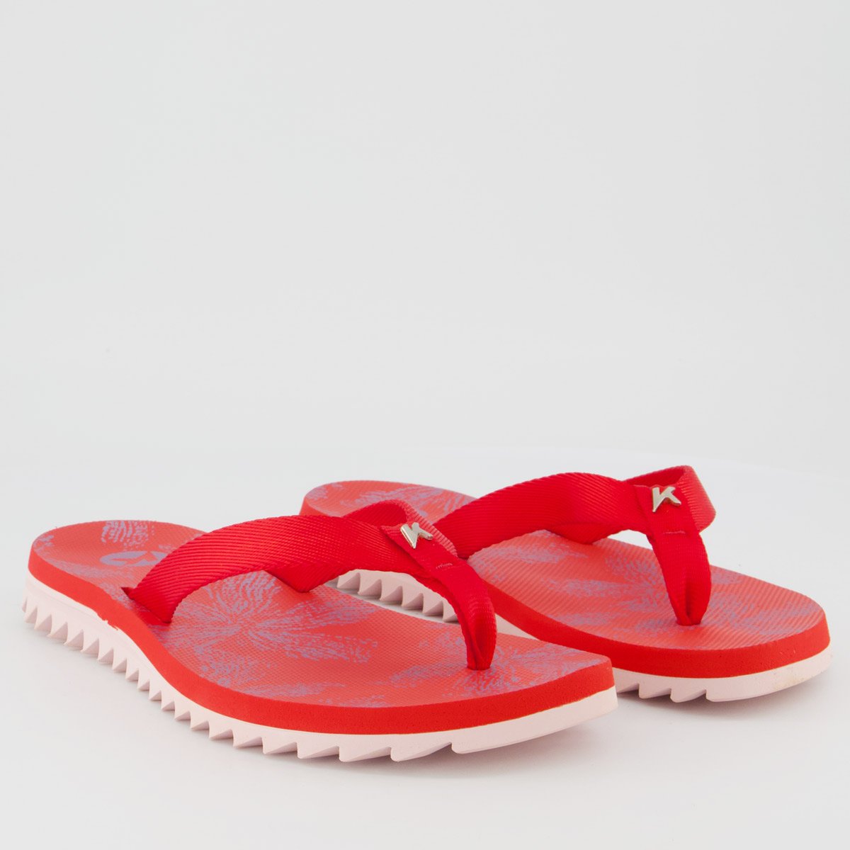 Chinelo Kenner Kyra Slim Estampado Feminino Vermelho Vermelho 3