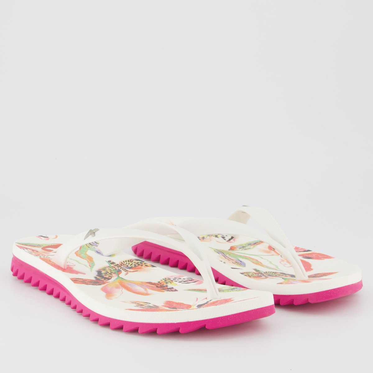 Chinelo Kenner Polen Feminino Flores Branco Branco 3