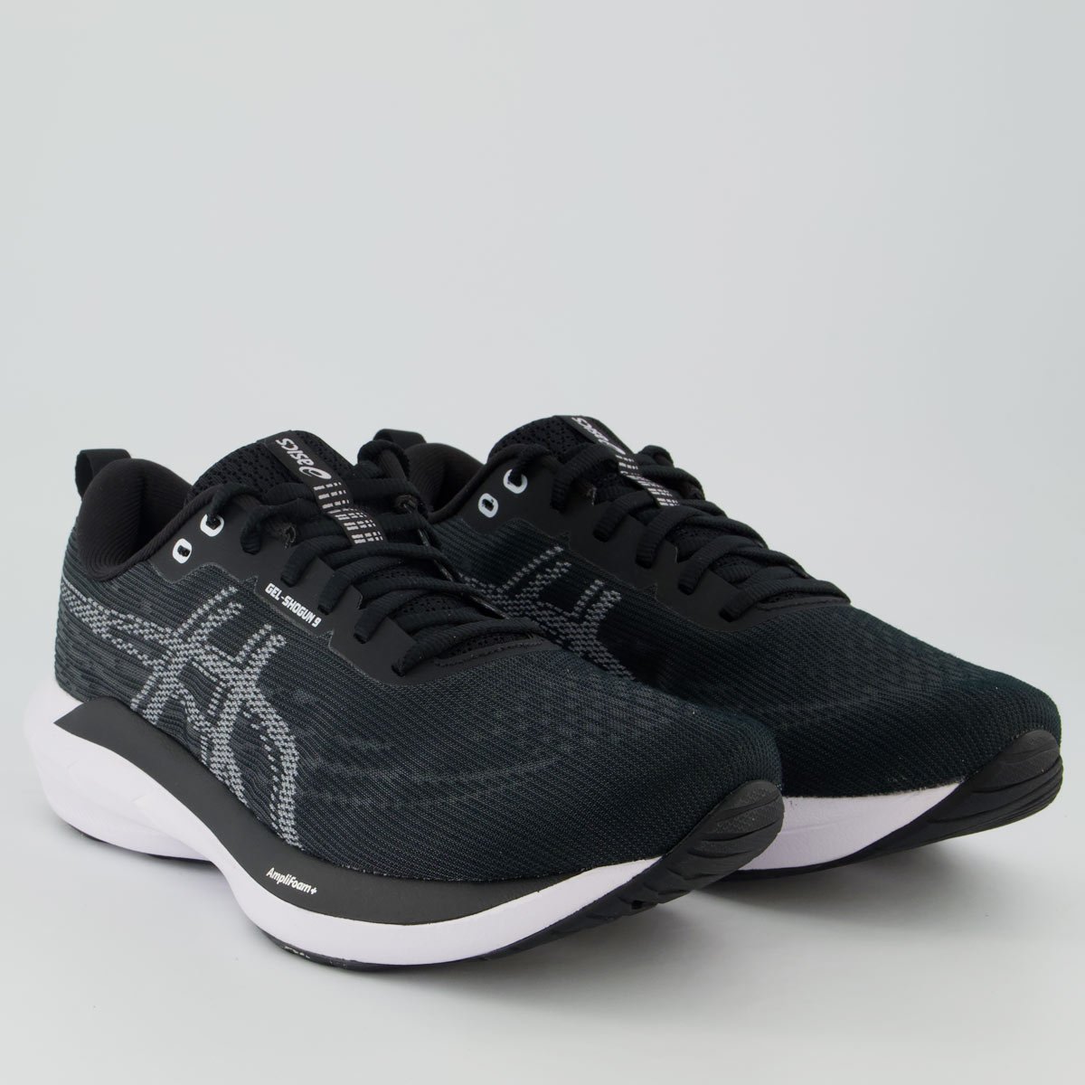 Tênis Asics Gel Shogun 9 Preto e Branco Preto 2