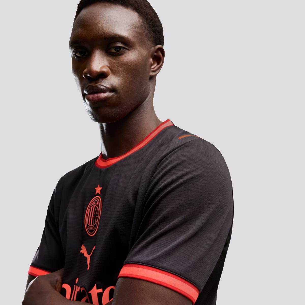 Camisa Puma Milan Third 2027 Preto/Laranja 3