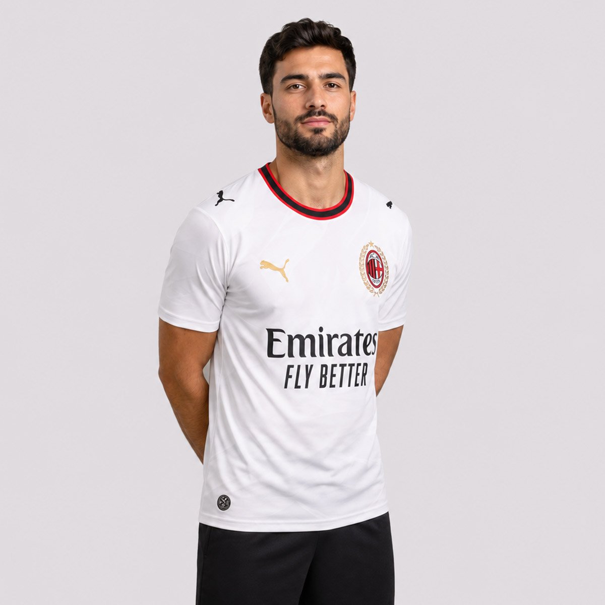 Camisa Puma Milan Away 2027 Preto/Laranja 2