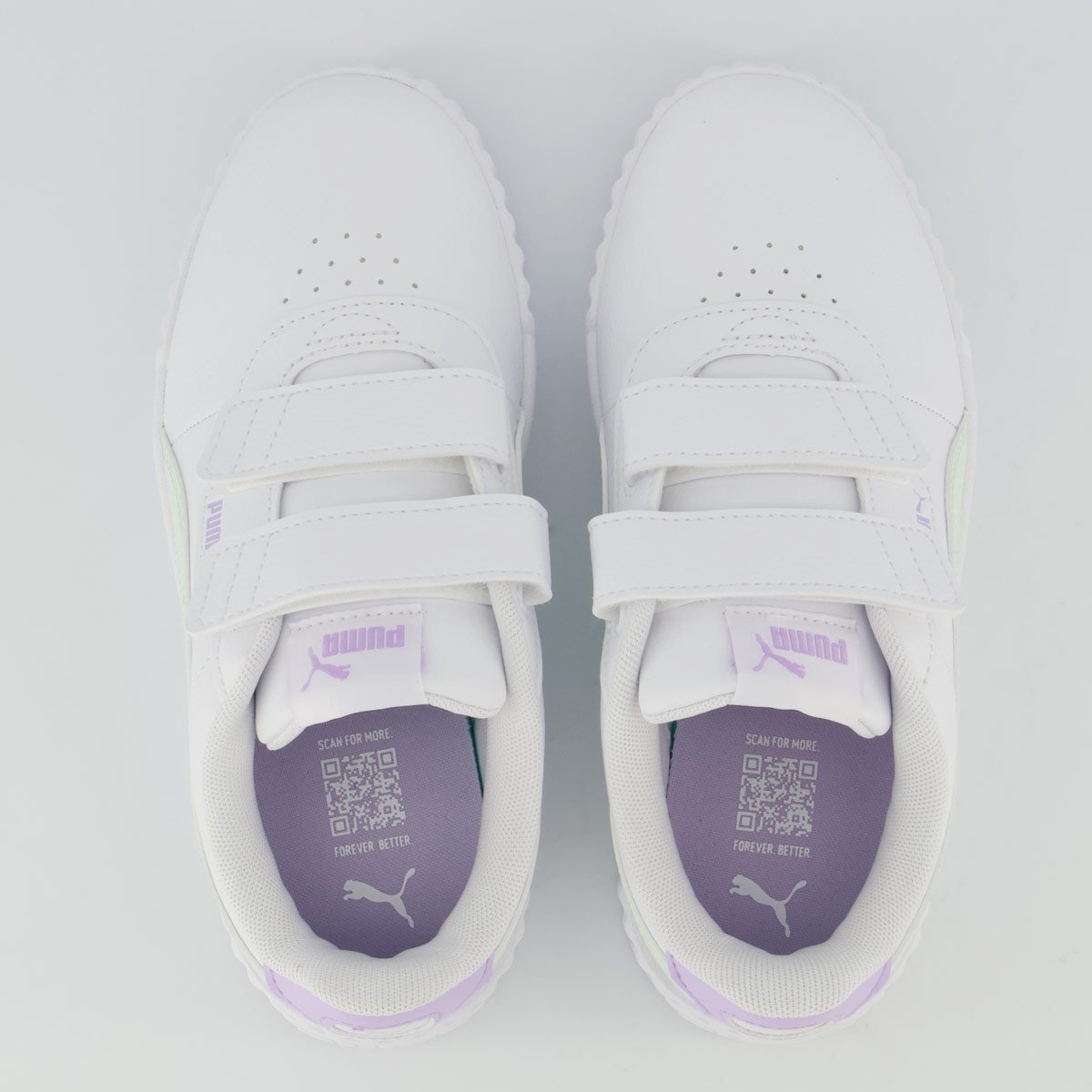 Tênis Puma Carina 3.0 Infantil Branco e verde Branco/Verde 4