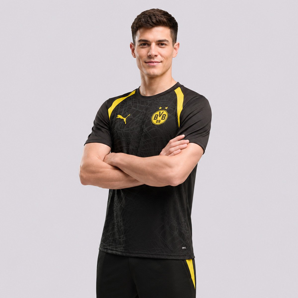 Camisa Puma Borussia Dortmund Slim Treino Preta Preto 2