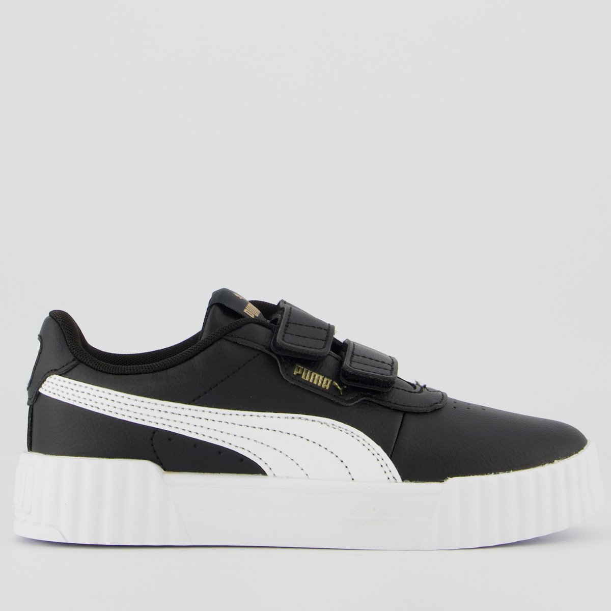 Tênis Puma Carina 3.0 Infantil Preto e Branco