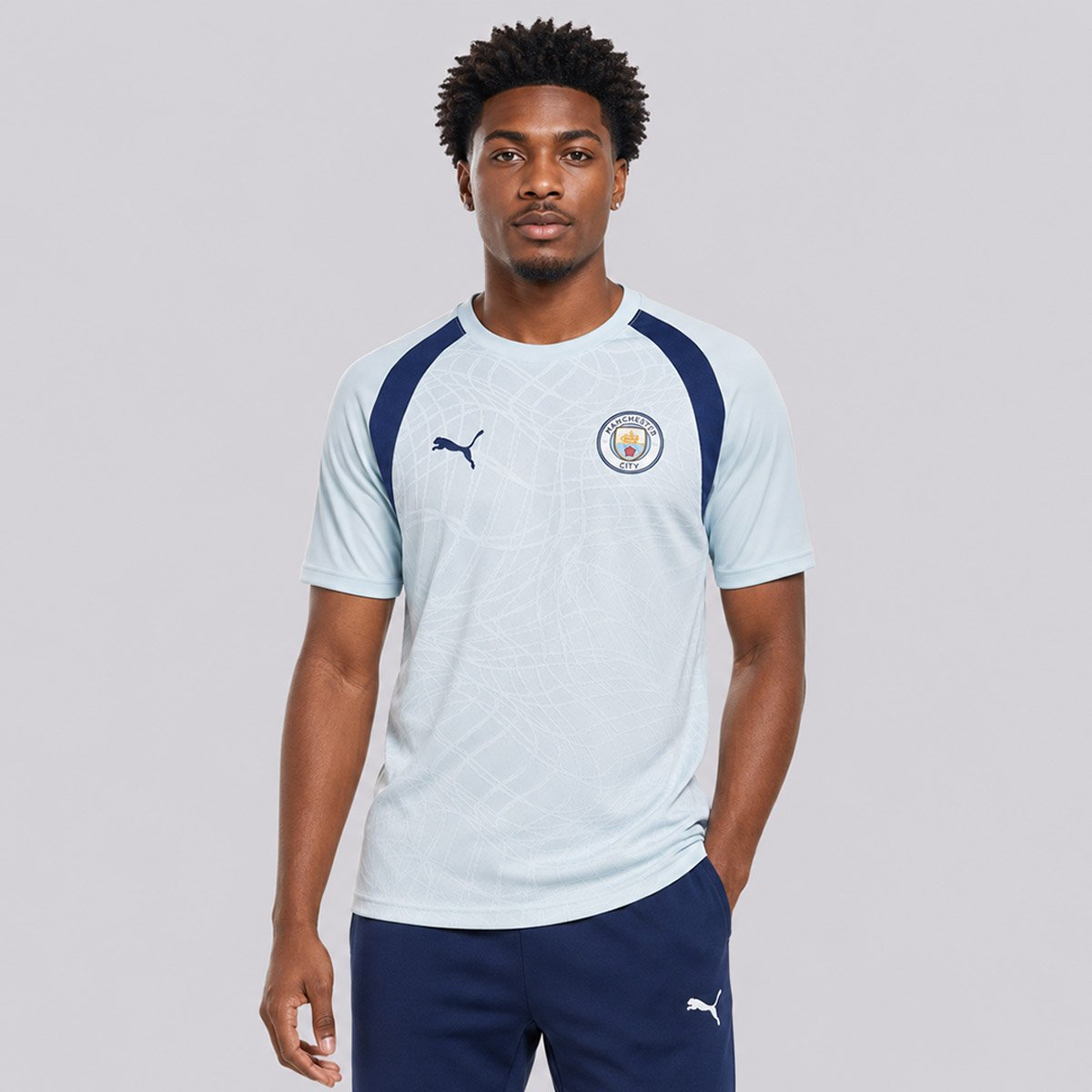 Camisa Puma Manchester City Slim 2027 Treino Azul