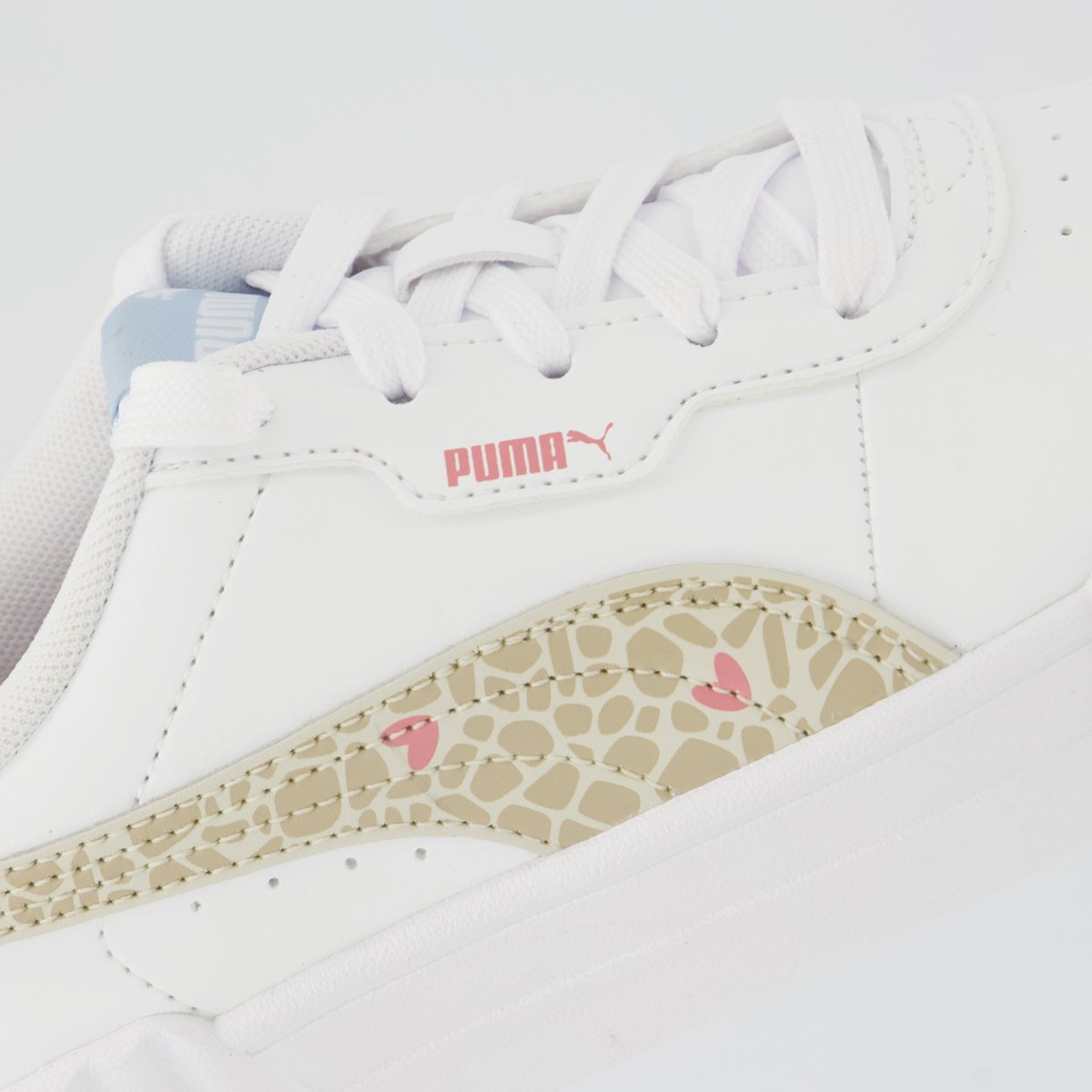 Tênis Puma Carina 3.0 Winter Safari Infantil Branco e rosa Branco/Rosa 5