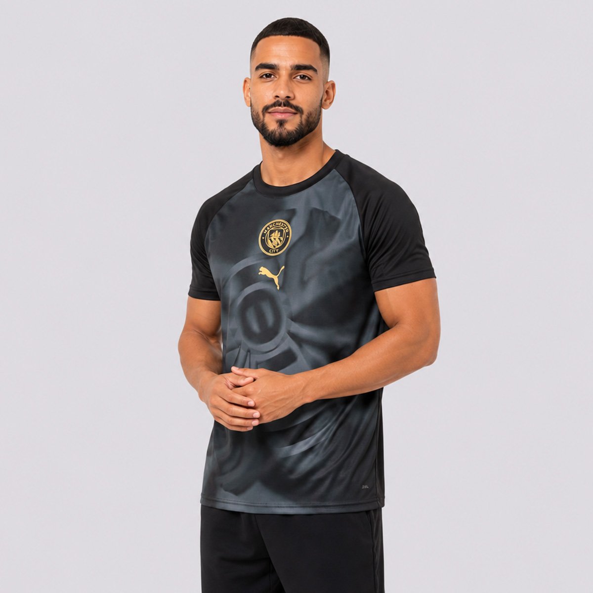 Camisa Puma Manchester City 2027 Pré-Jogo Preta Preto 2