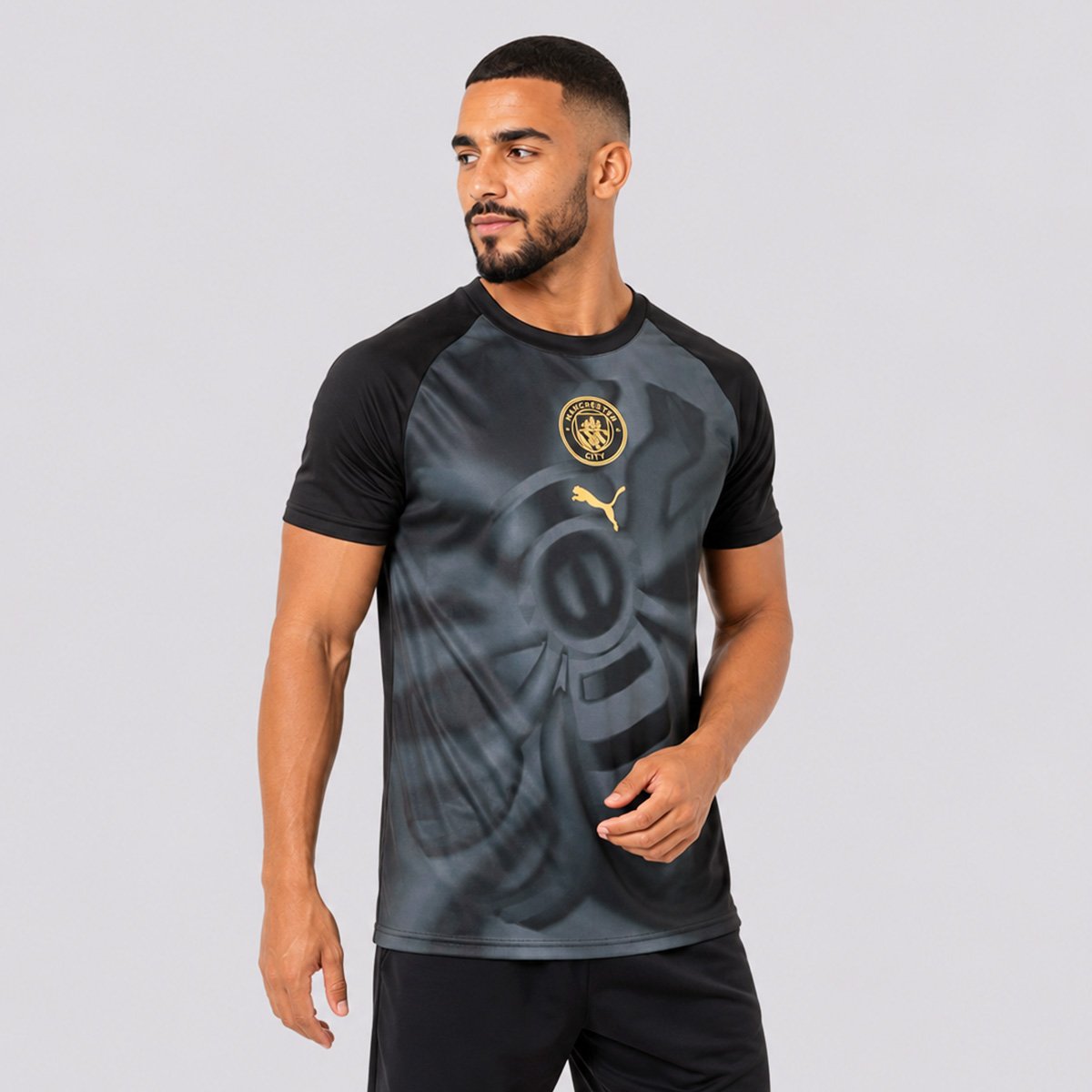 Camisa Puma Manchester City 2027 Pré-Jogo Preta Preto 3