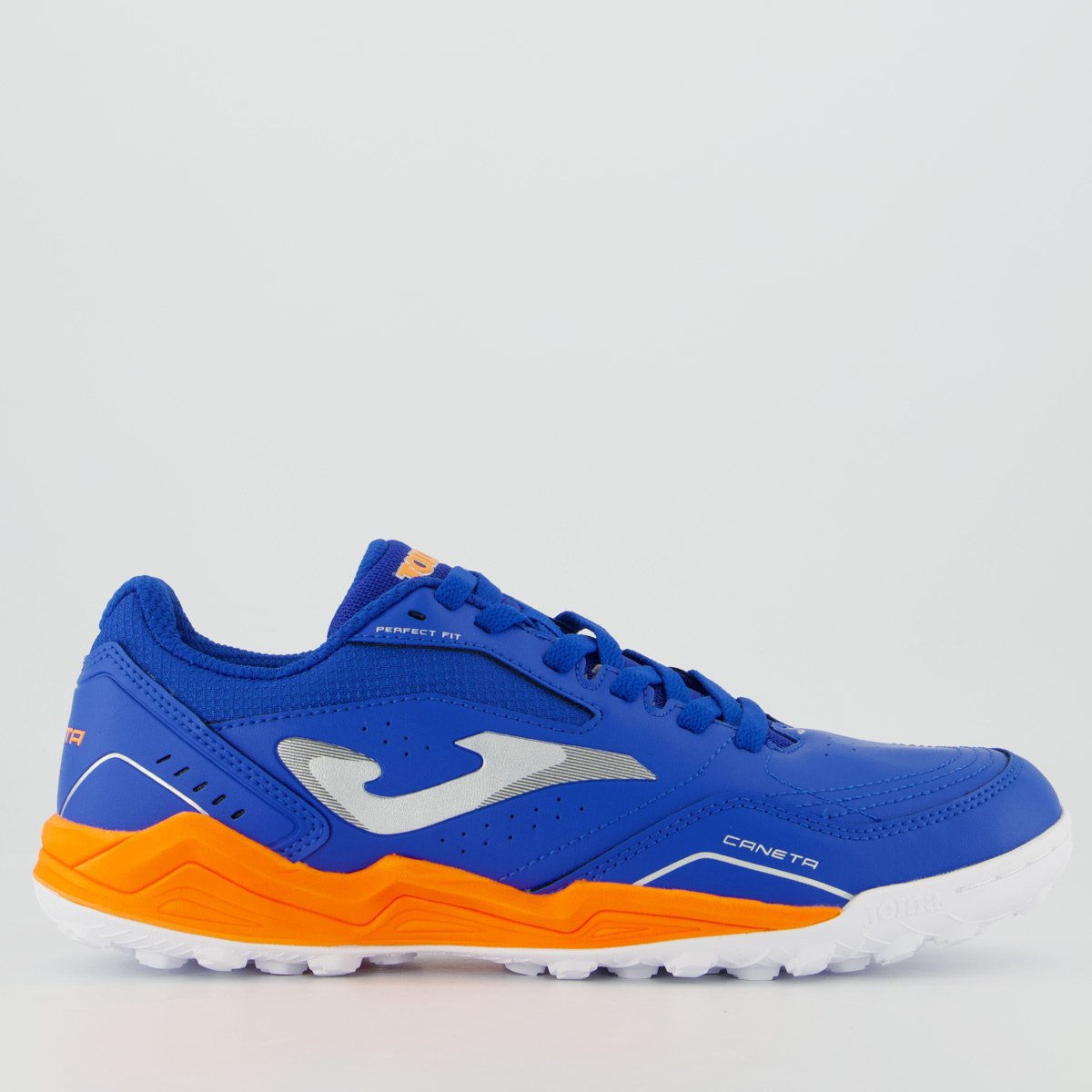 Chuteira Joma Caneta Society Azul e Laranja