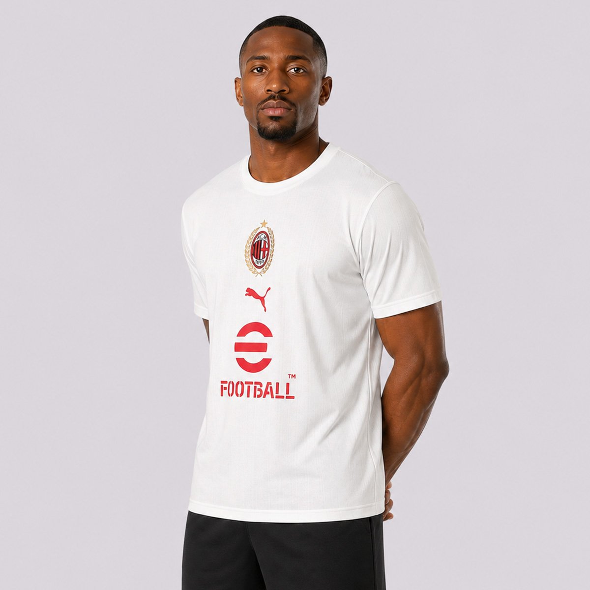 Camisa Puma AC Milan Pré-Jogo 2027 Branco/Vermelho 2