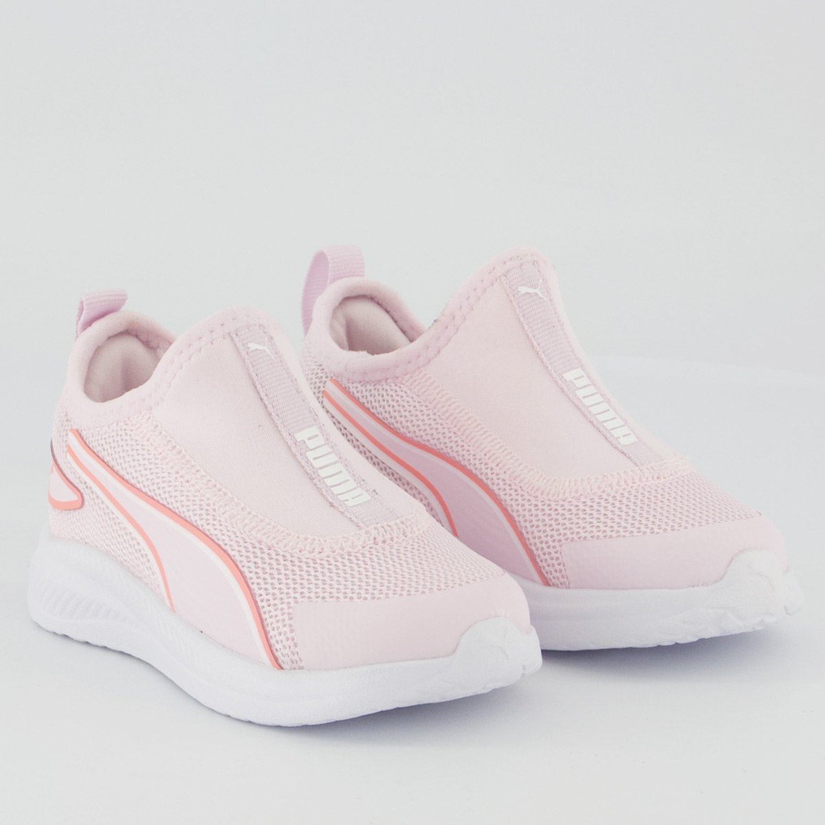 Tênis Puma Sky Runner Slip Infantil Rosa e Branco Rosa 2