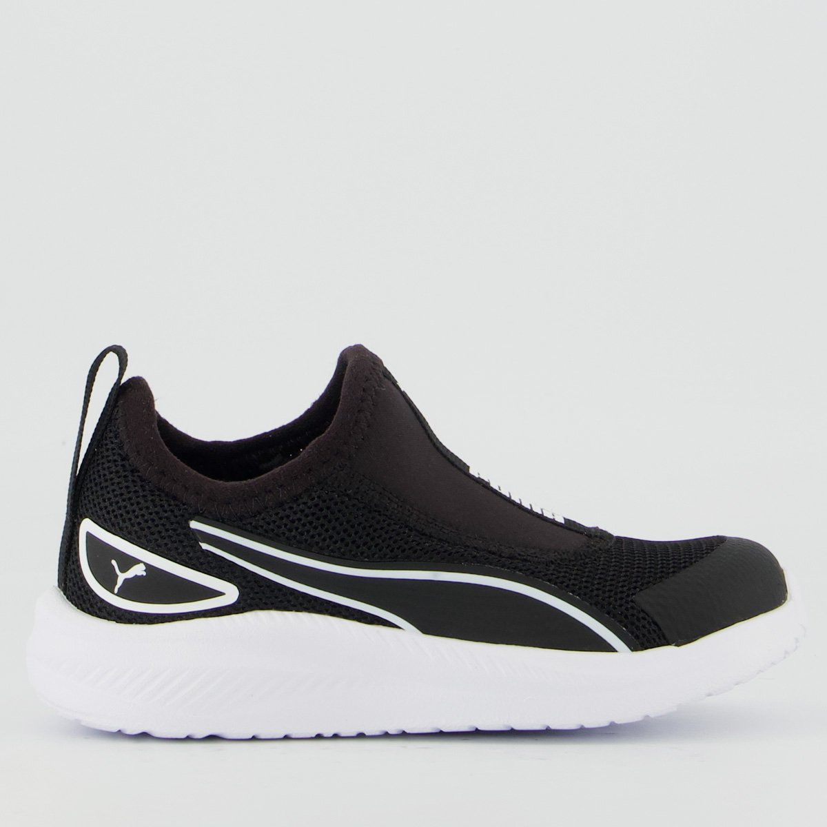 Tênis Puma Sky Runner Slip On Bold Bdp Infantil Preto e Branco