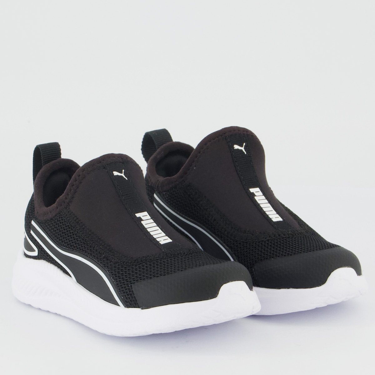 Tênis Puma Sky Runner Slip On Bold Bdp Infantil Preto e Branco Preto 2