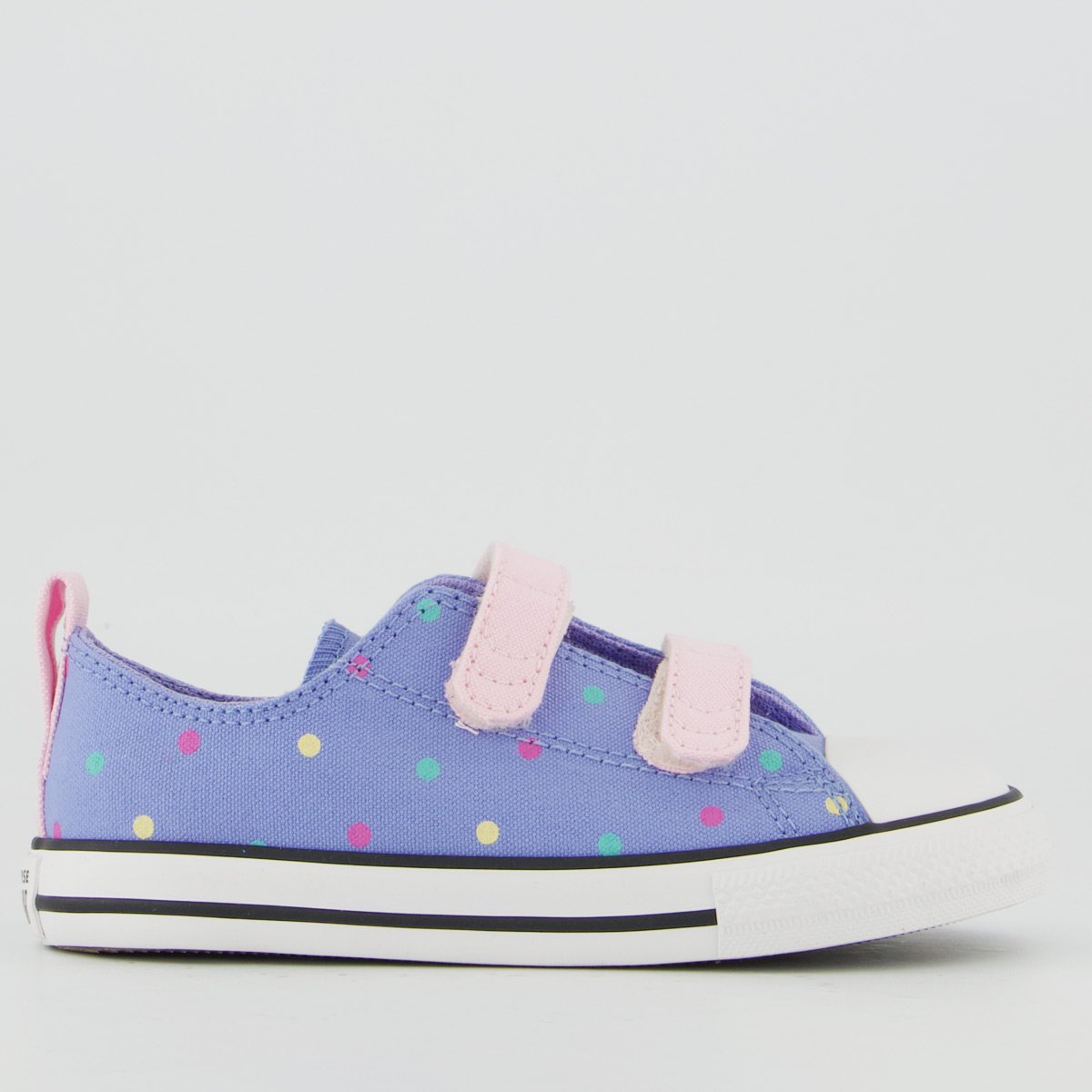Tênis Converse All Star Chuck Taylor Poá 2V Infantil Lilás e Rosa
