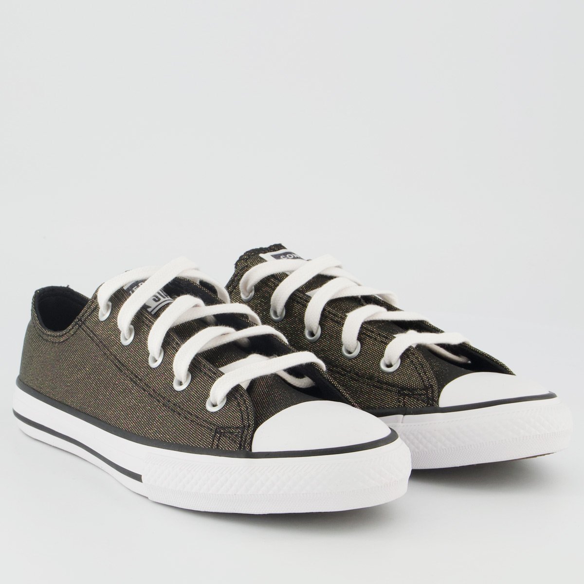 Tênis Converse All Star Chuck Taylor Side Juvenil Preto e Dourado Preto/Dourado 2