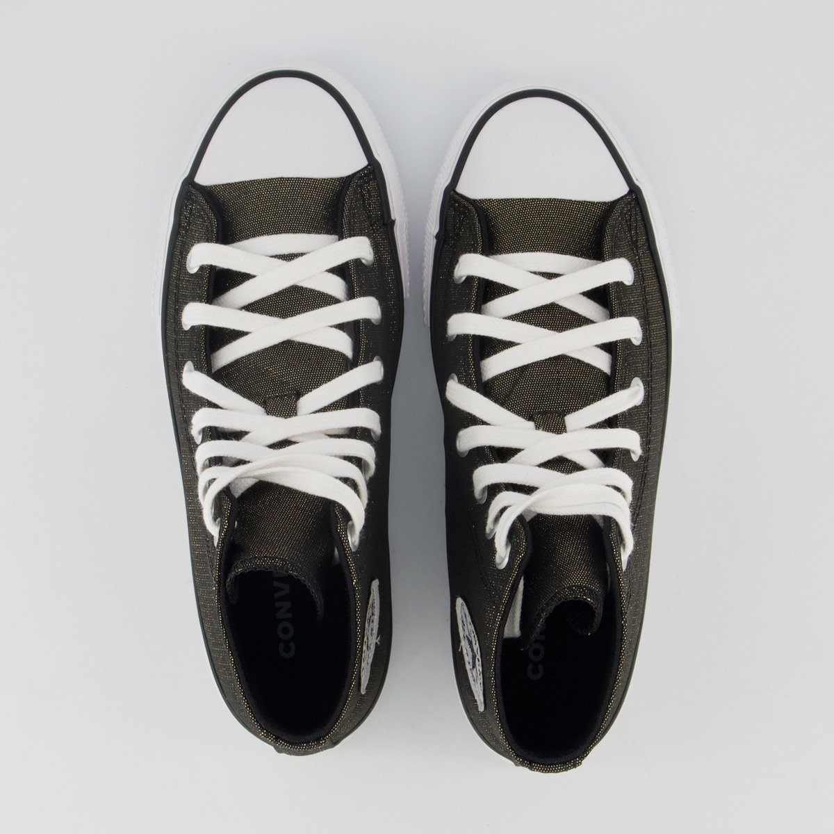 Tênis Converse All Star Chuck Taylor Cano Alto Juvenil Preto e Dourado Preto/Dourado 4