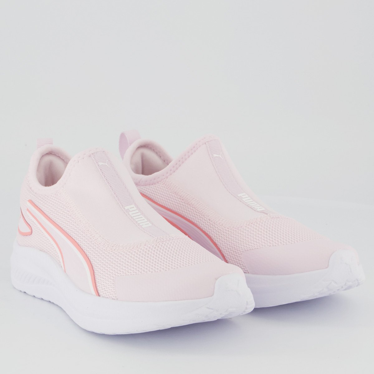 Tênis Puma Sky Runner Slip On Bold Bdp Infantil Rosa e Branco Rosa 2