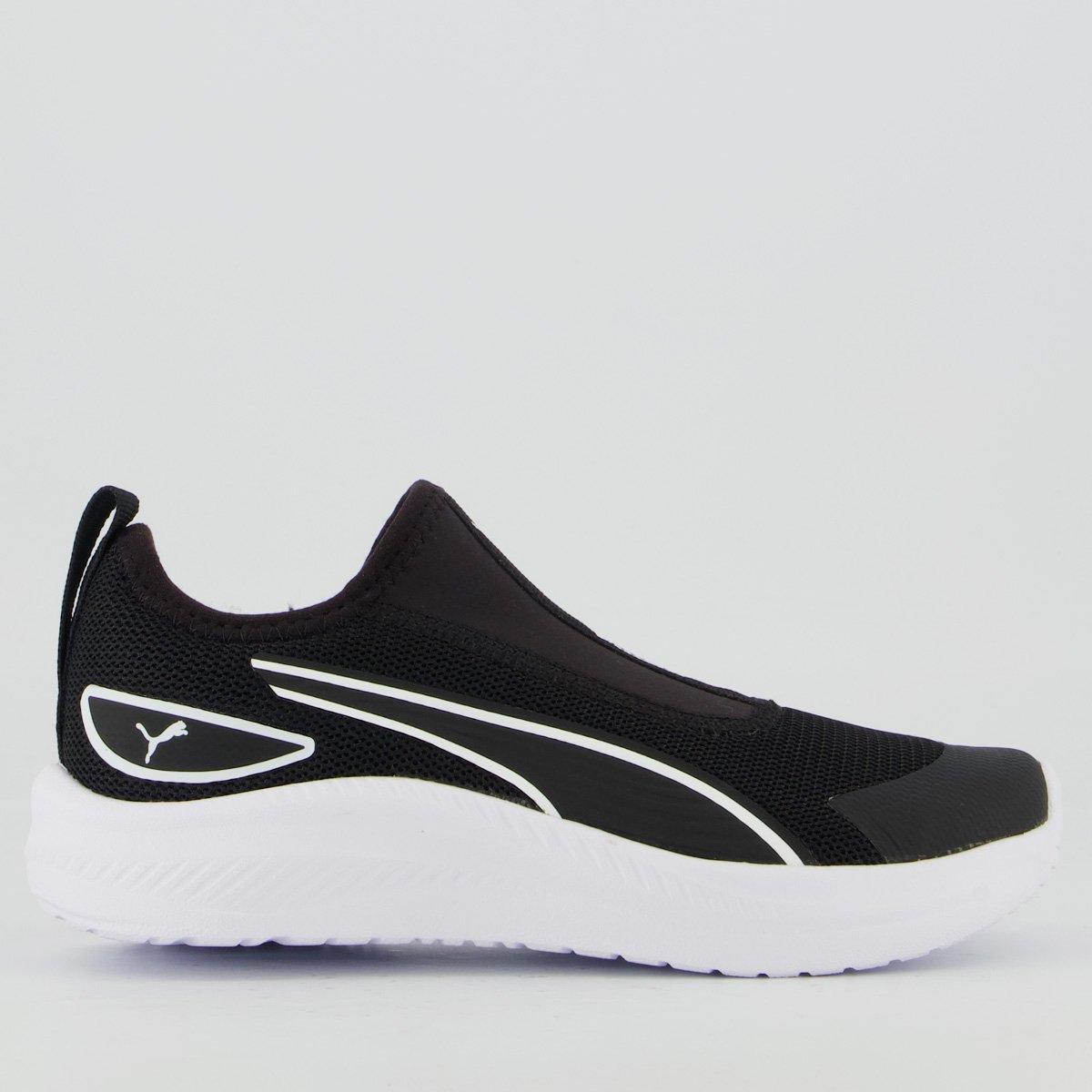 Tênis Puma Sky Runner Slip Infantil Preto e Branco