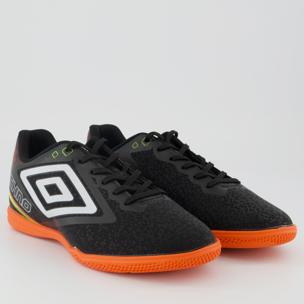 Chuteira Umbro Techno II Futsal Preta e Laranja Preto 2