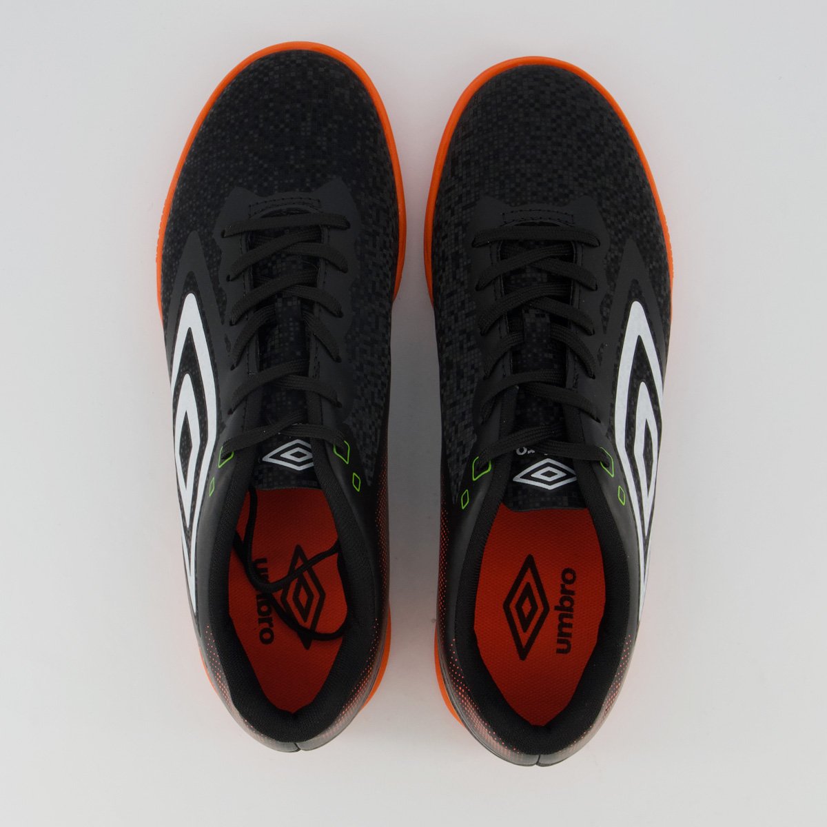 Chuteira Umbro Techno II Futsal Preta e Laranja Preto 4