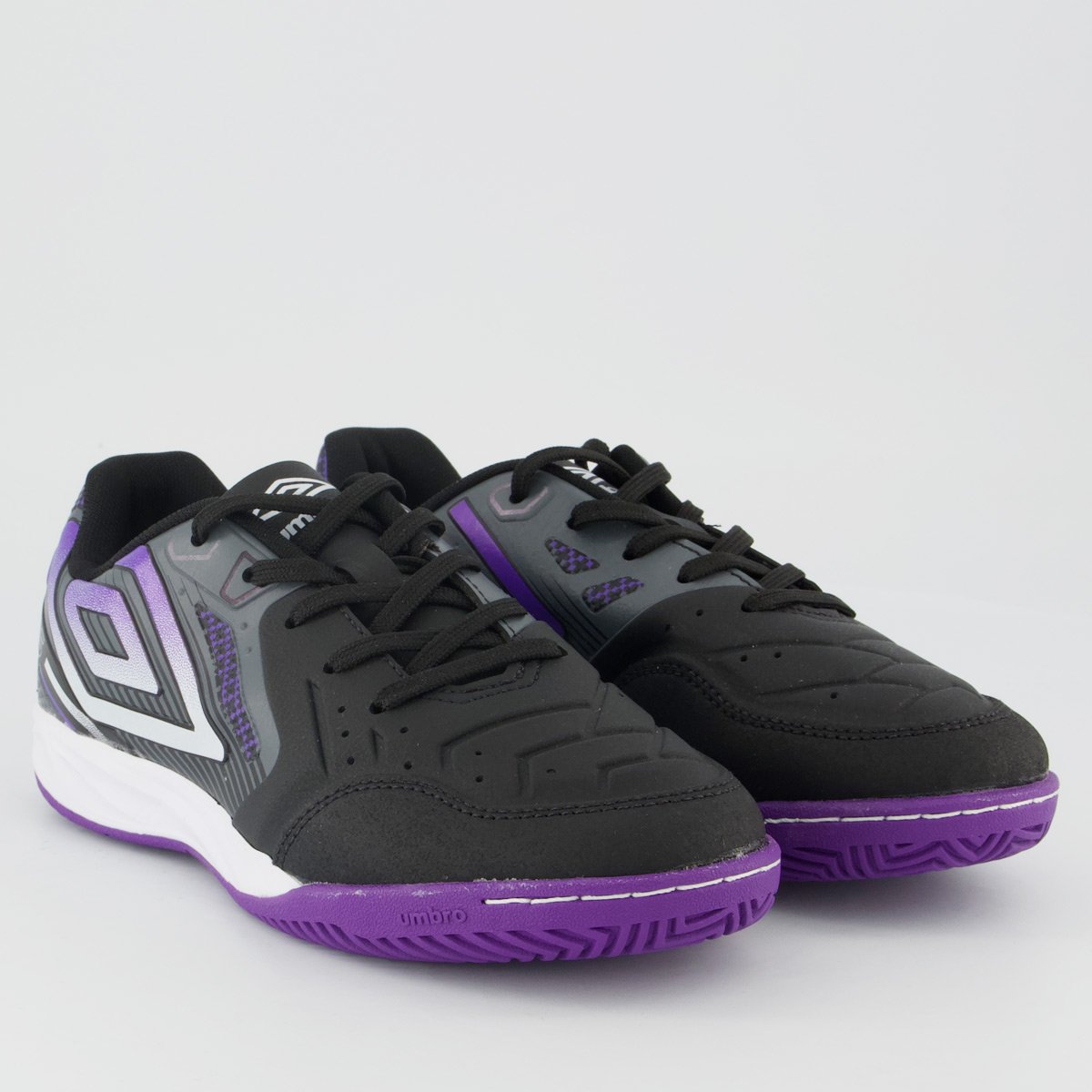 Chuteira Umbro Pro 5 II Futsal Juvenil Preta e Roxa Preto 2