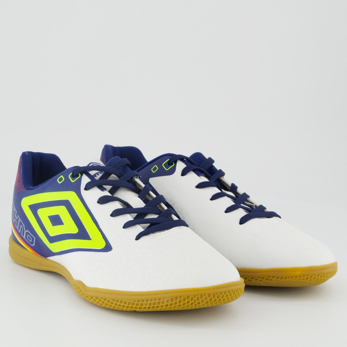 Chuteira Umbro Techno II Futsal Branca e Marinho Branco/Azul 2