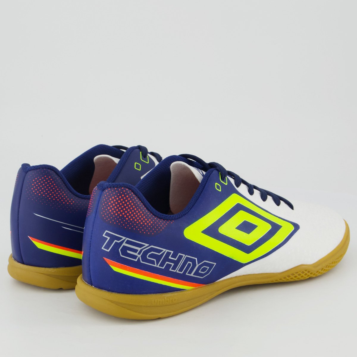 Chuteira Umbro Techno II Futsal Branca e Marinho Branco/Azul 3