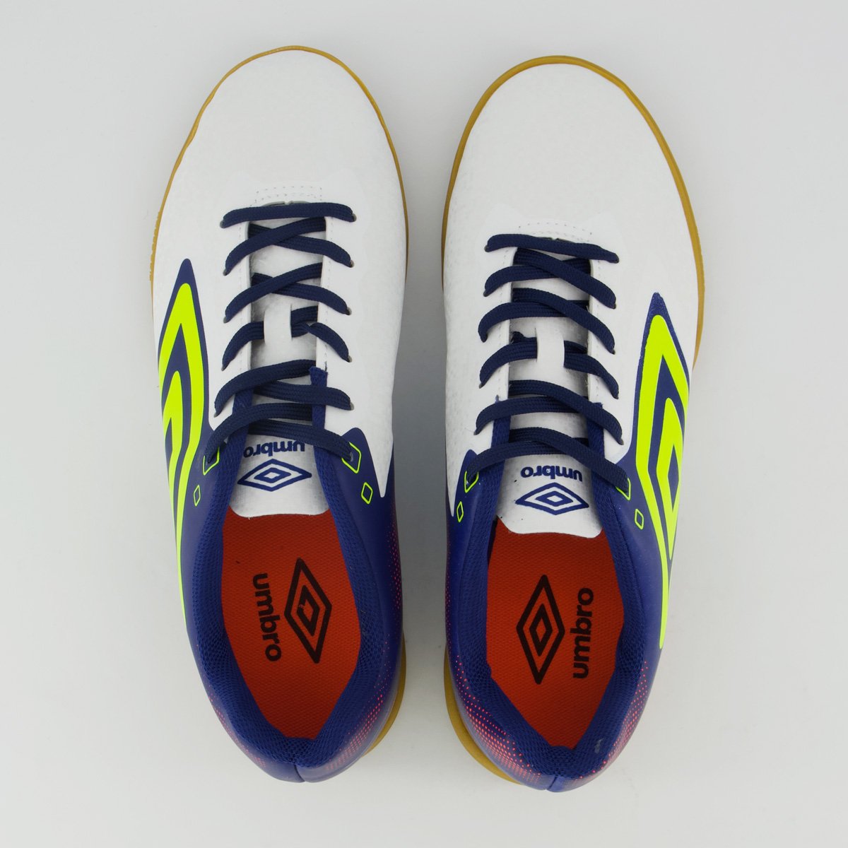 Chuteira Umbro Techno II Futsal Branca e Marinho Branco/Azul 4