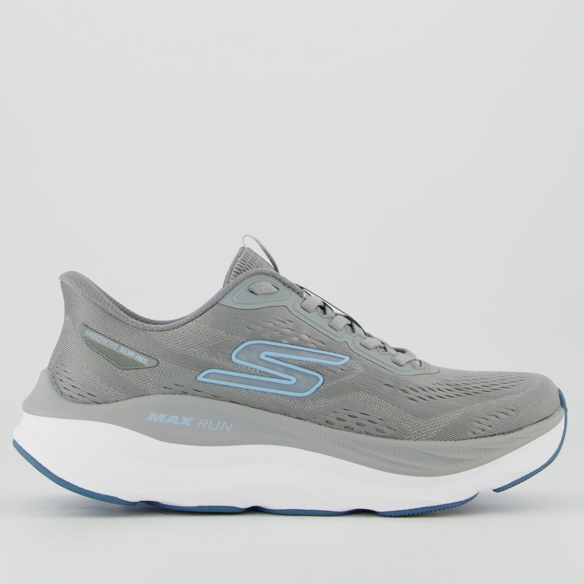 Tênis Skechers Max Run Feminino Cinza e Azul
