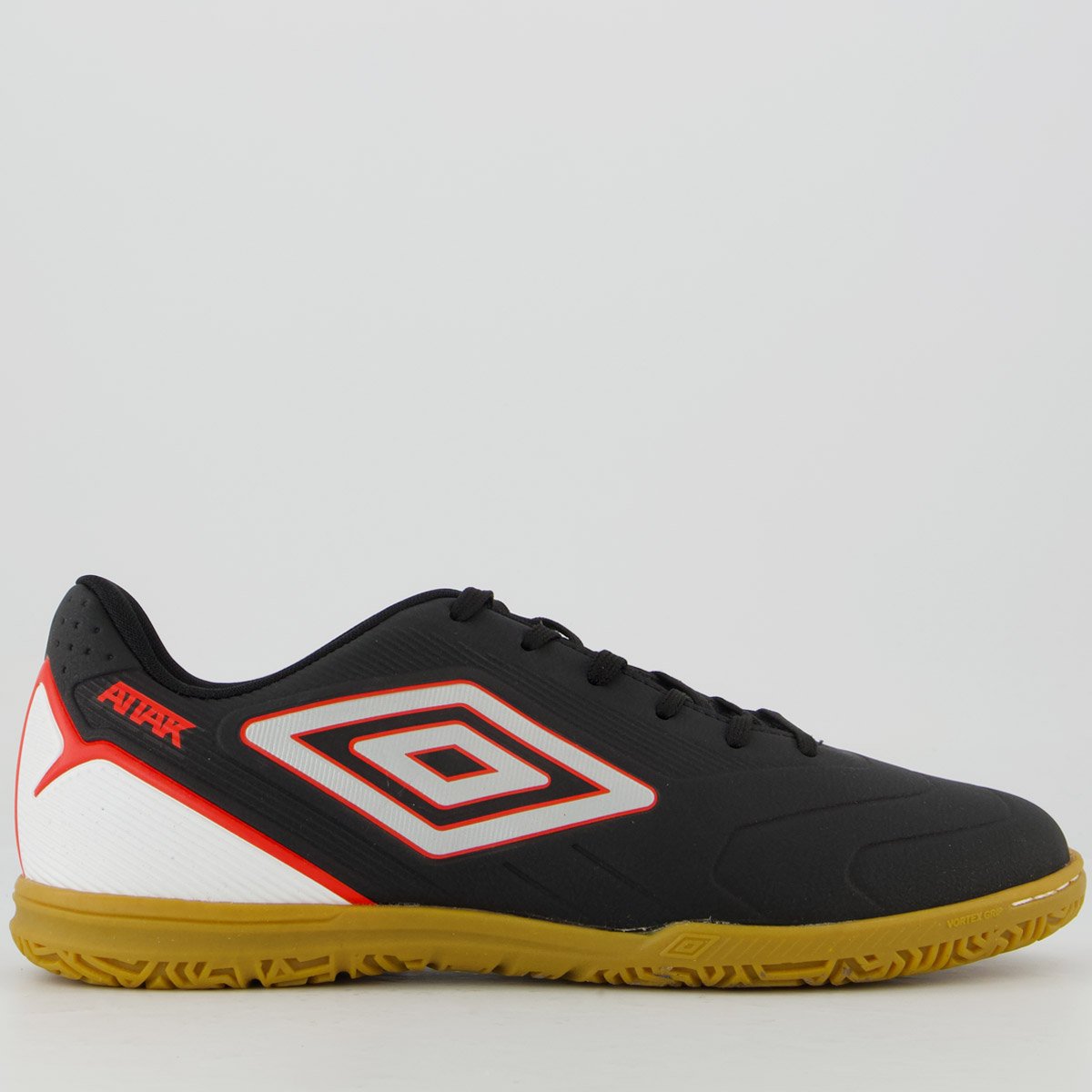 Chuteira Umbro Attak III Futsal Preta e Vermelha Preto 1