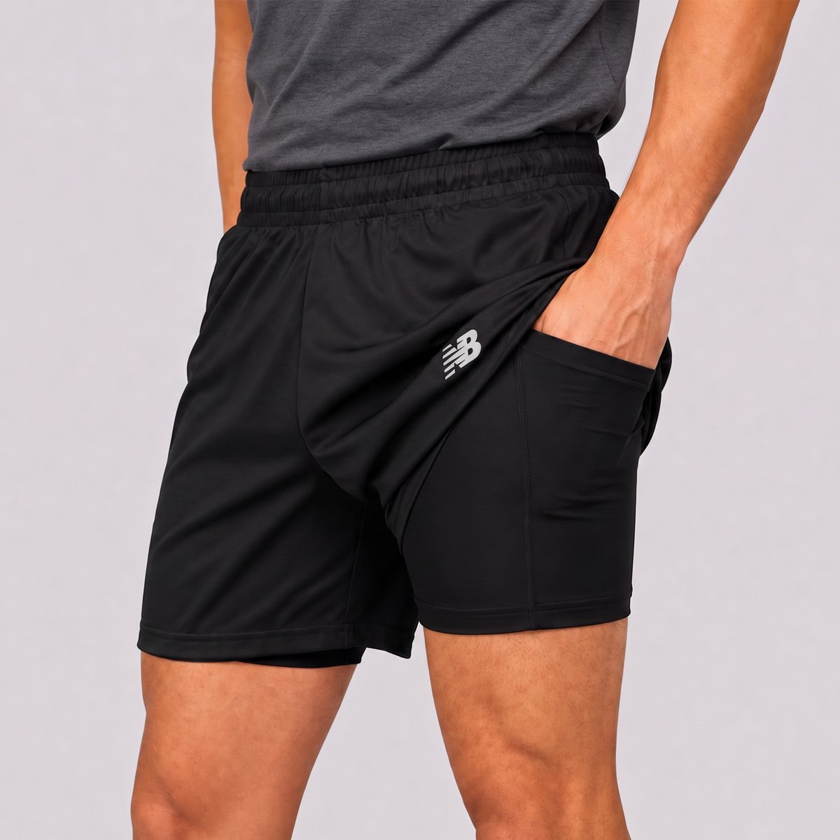 Shorts New Balance Sports Essentials 5 NB Preto Preto 2