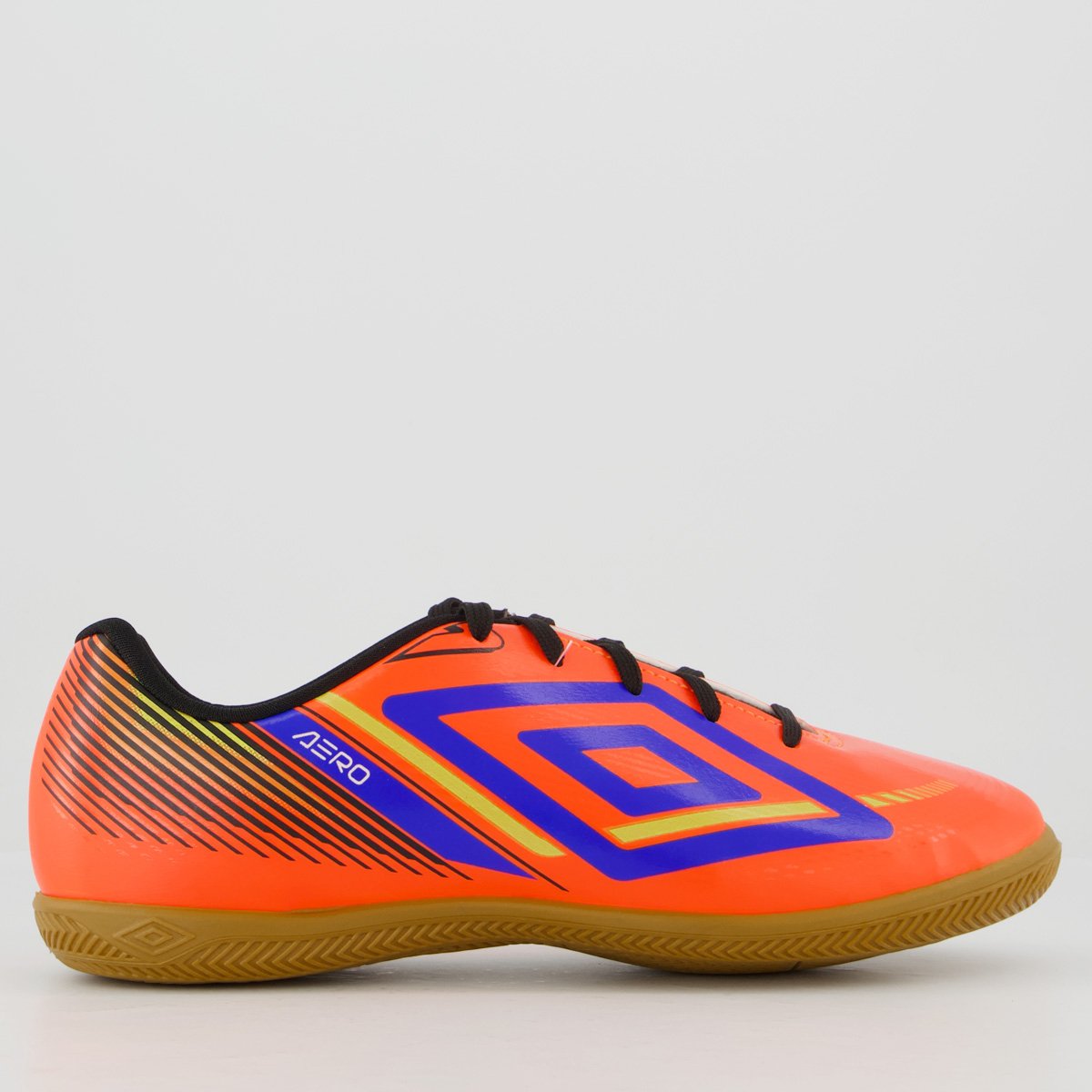 Chuteira Umbro Aerodynamic Futsal Laranja e Azul