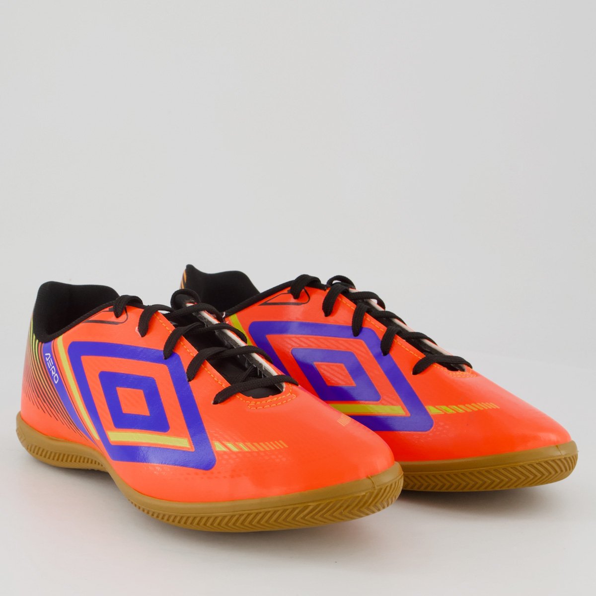 Chuteira Umbro Aerodynamic Futsal Laranja e Azul Laranja/Azul 2