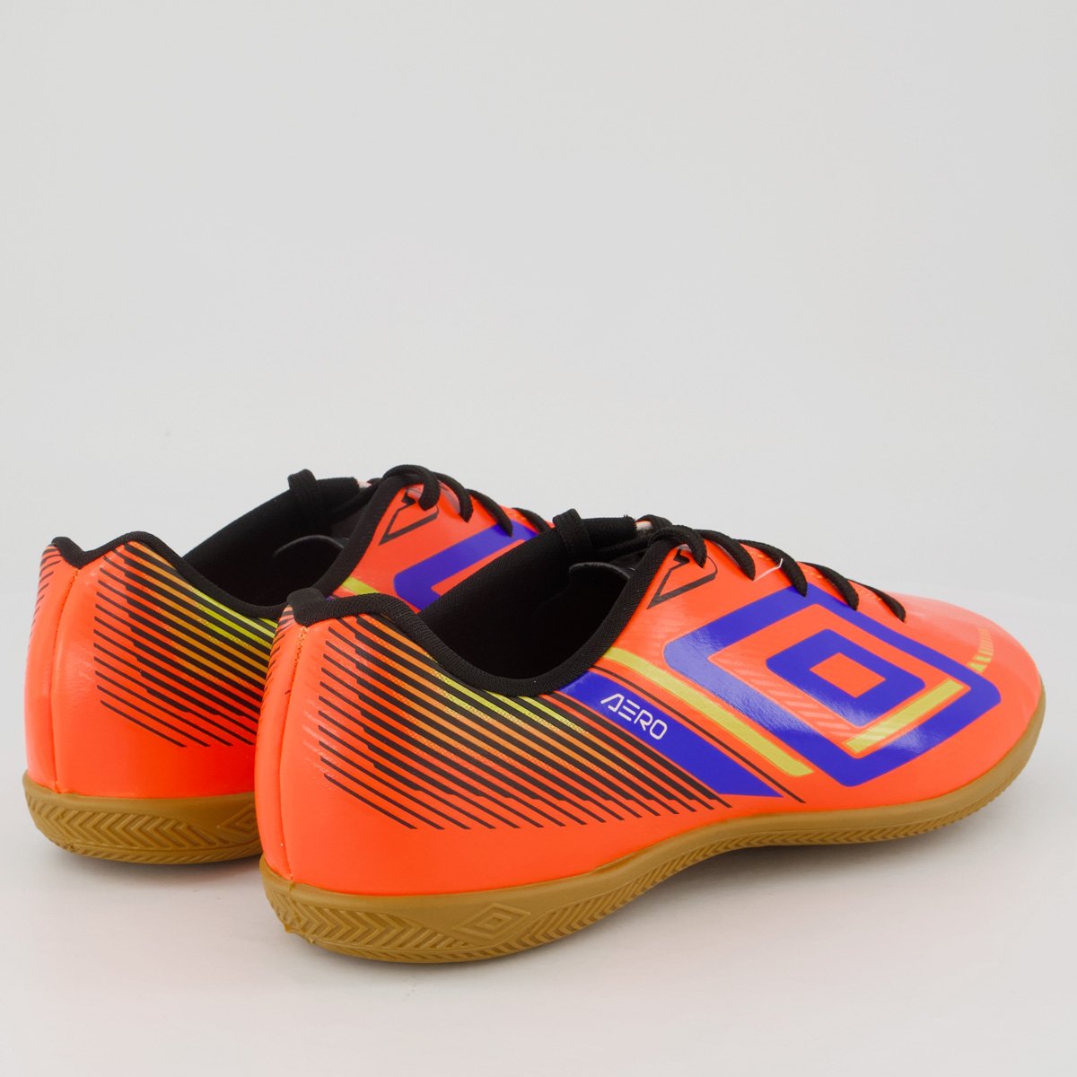 Chuteira Umbro Aerodynamic Futsal Laranja e Azul Laranja/Azul 3