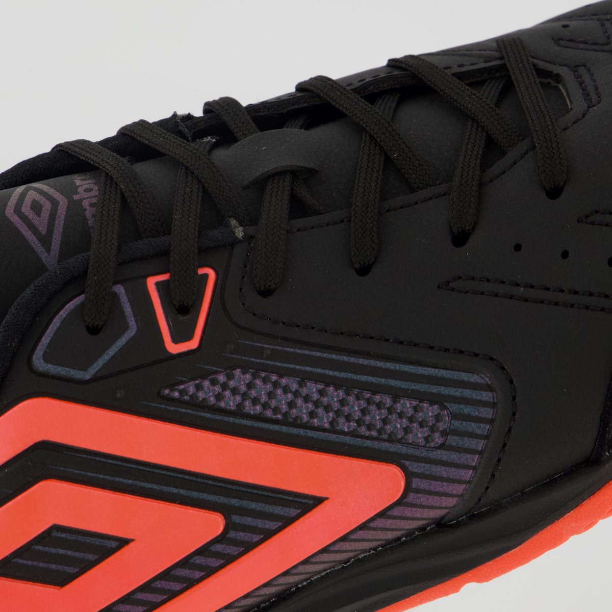 Chuteira Umbro Pro 5 Bump Club II Futsal Preta e Laranja Preto 7