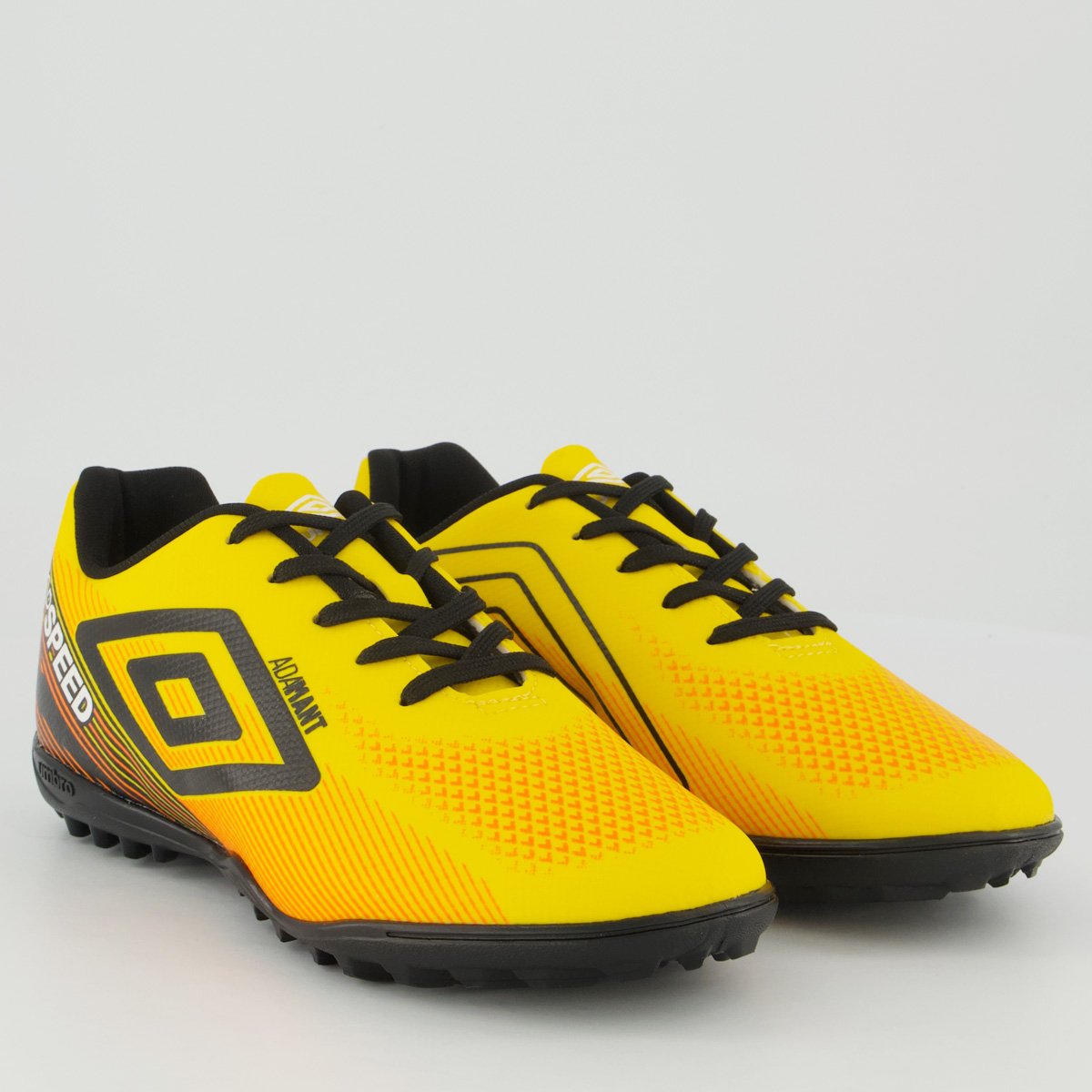 Chuteira Umbro Adamant Top Speed Society Juvenil Laranja e Preta Preto 2