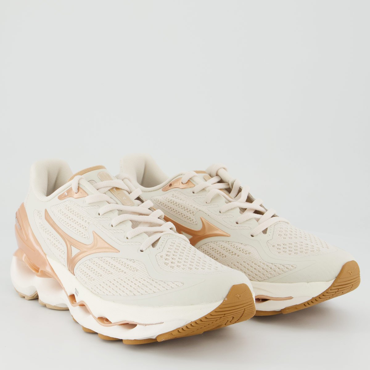 Tênis Mizuno Stratos 4 Feminino Bege Bege 2