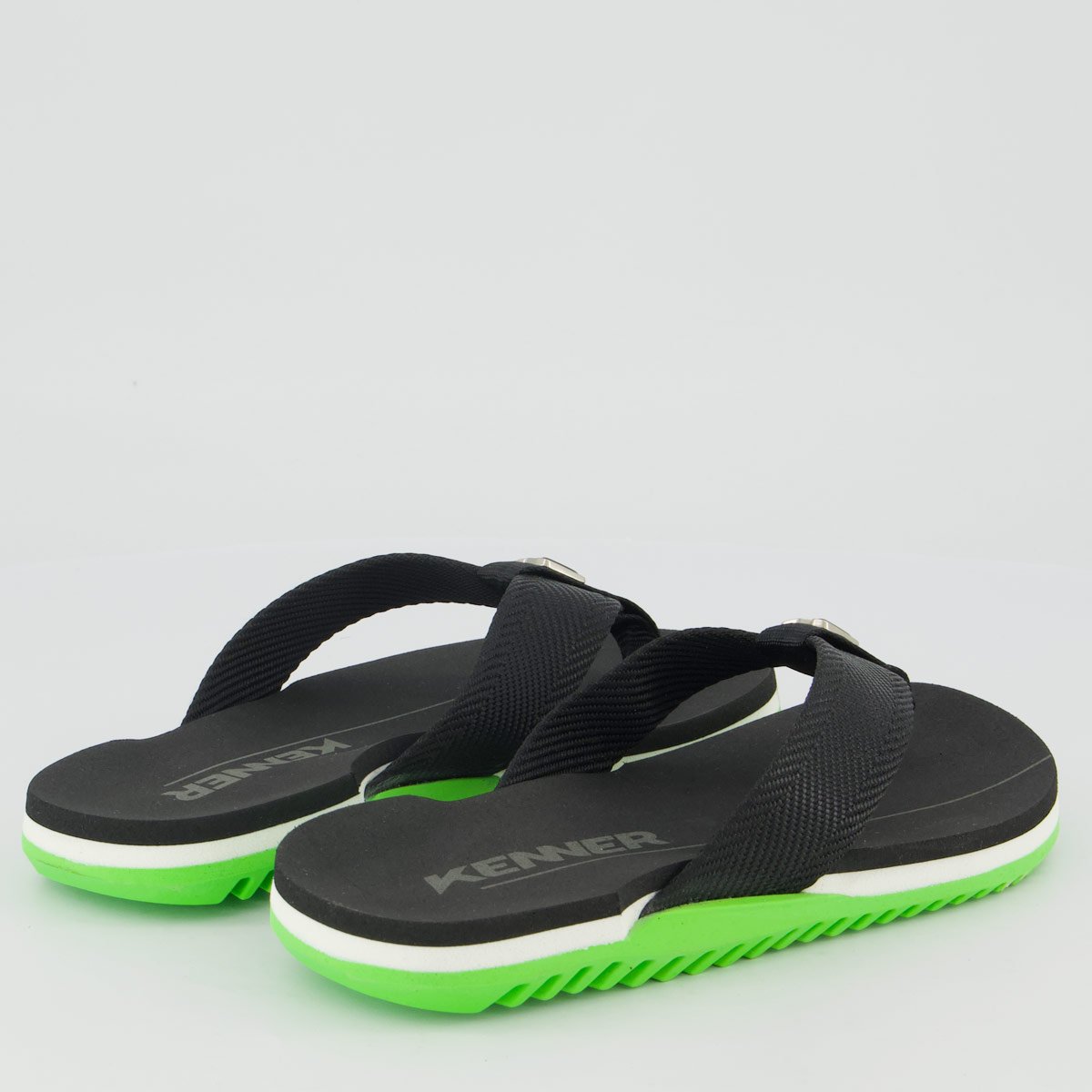 Chinelo Kenner NK6 Pro Infantil Preto e Verde Preto/Verde 4