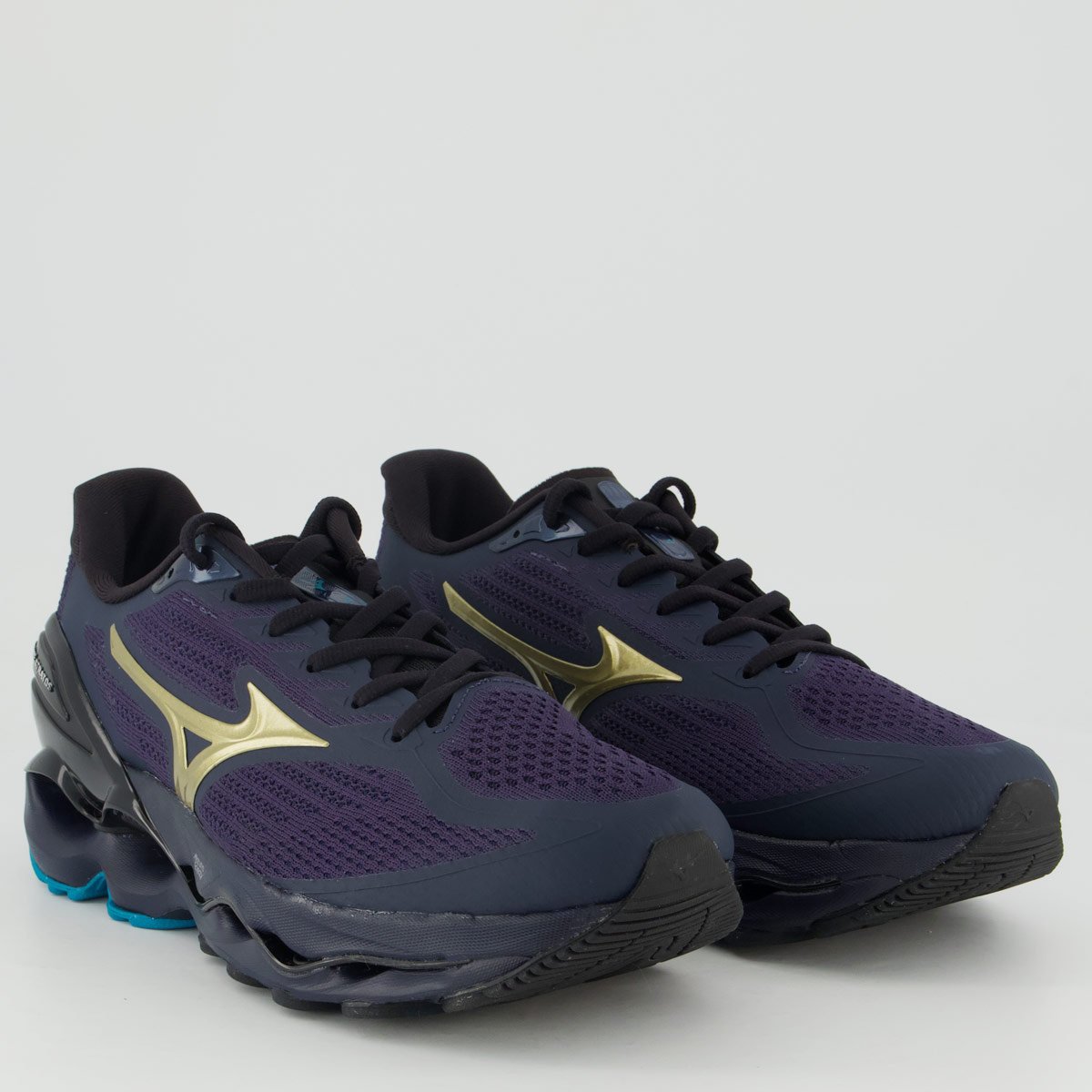 Tênis Mizuno Stratos 4 Marinho e Dourado Azul/Dourado 2