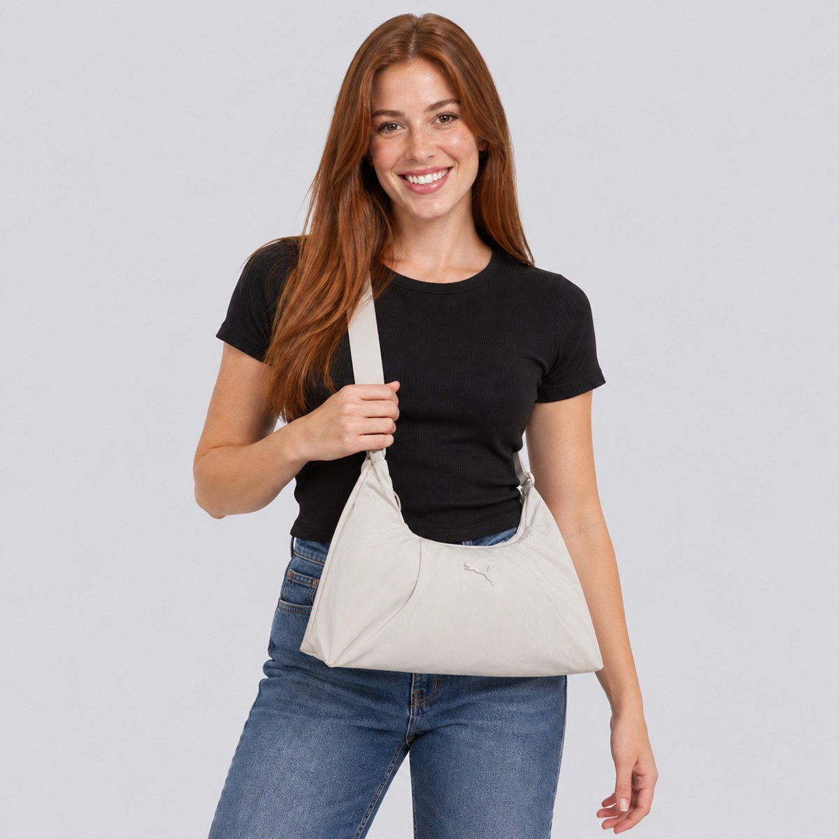 Bolsa Puma Essentials Medium Tri Bege Claro