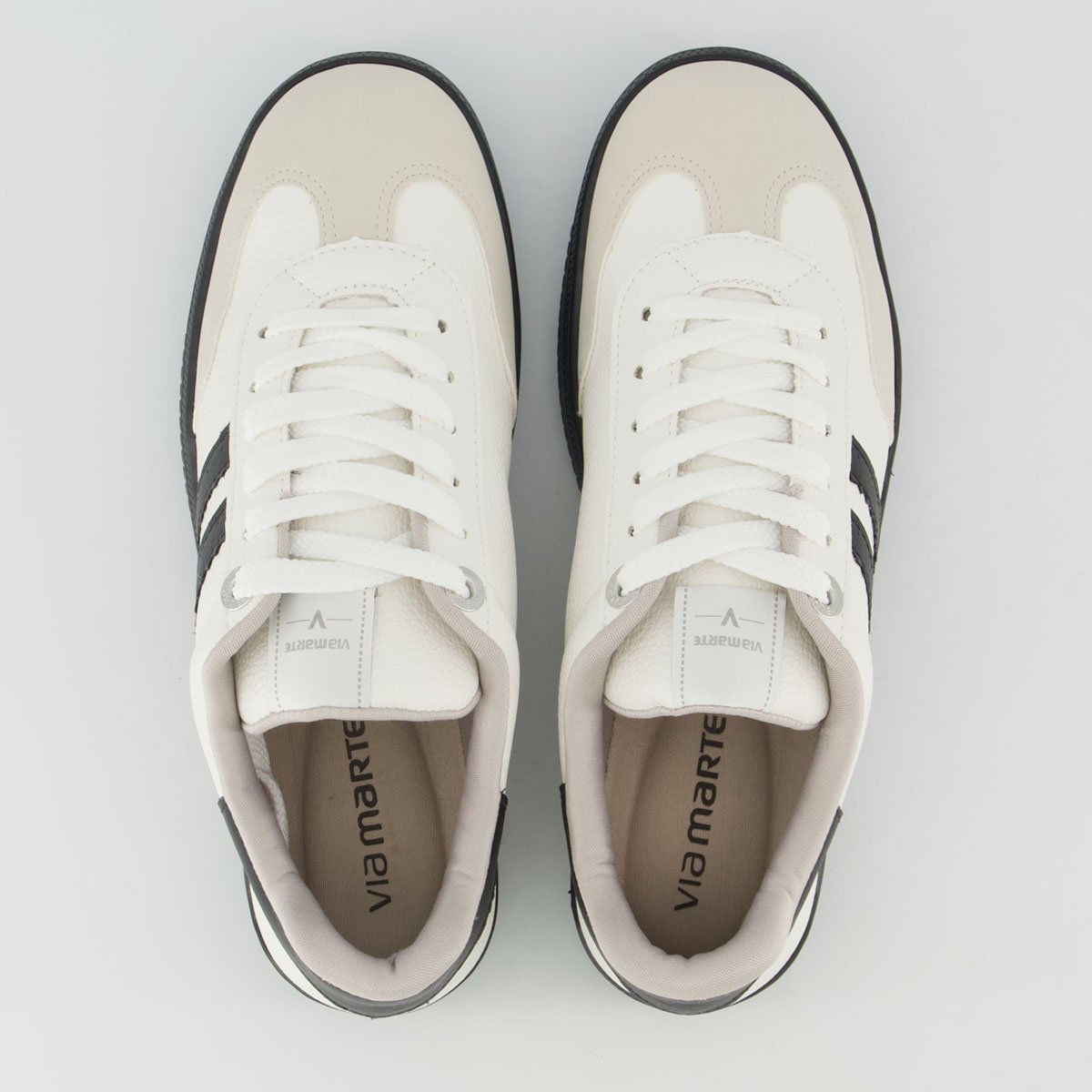 Tênis Via Marte V129 Feminino Branco e Preto Branco/Preto 4