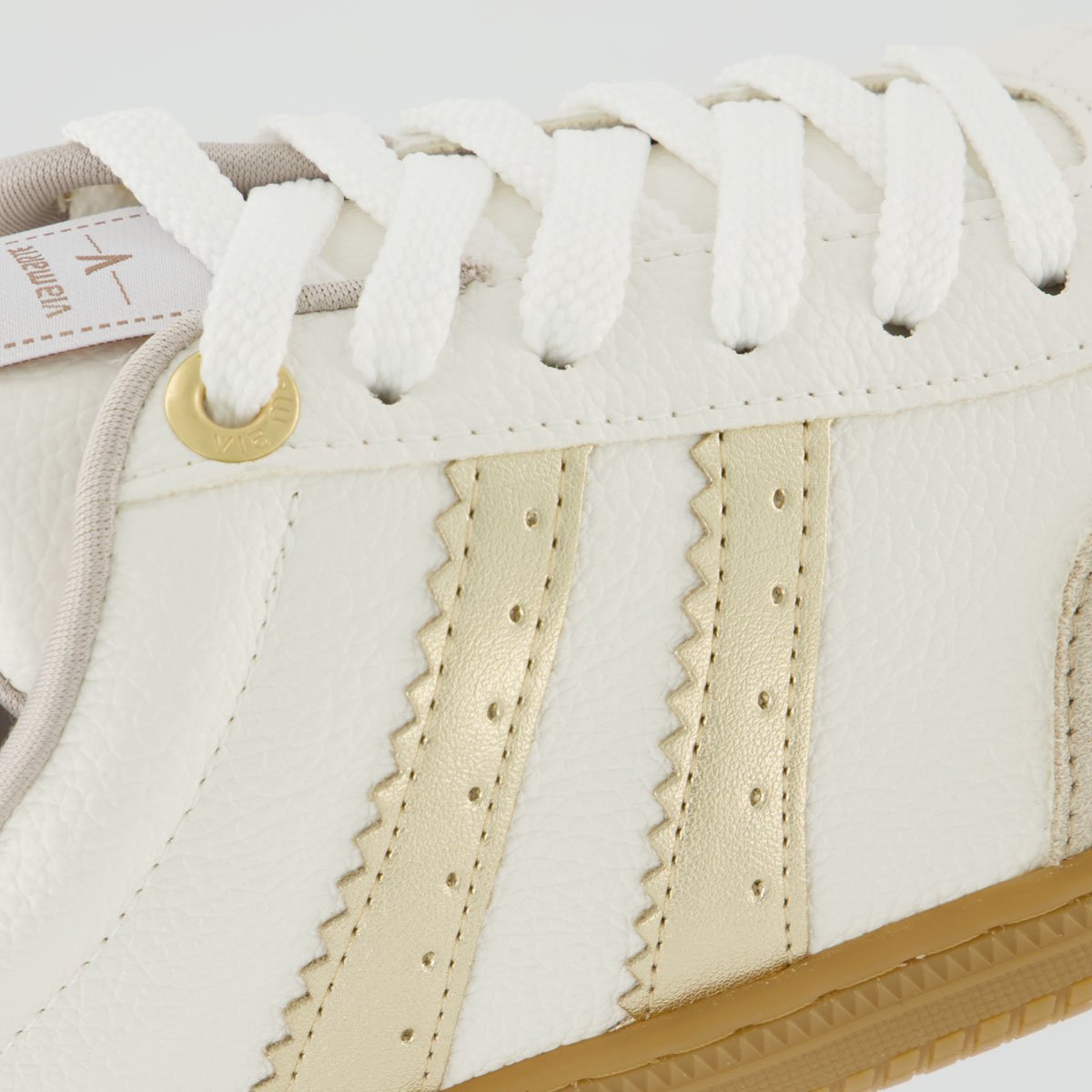 Tênis Via Marte V129 Feminino Off White e Dourado Off White 7
