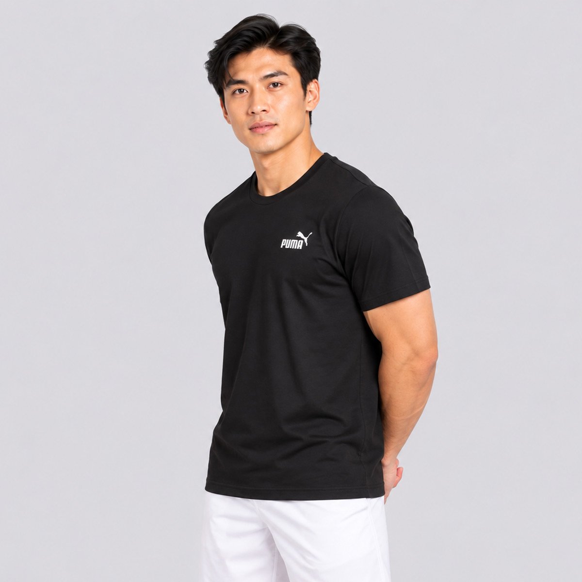 Camiseta Puma Ess Small No.1 Logo Preta Preto 2
