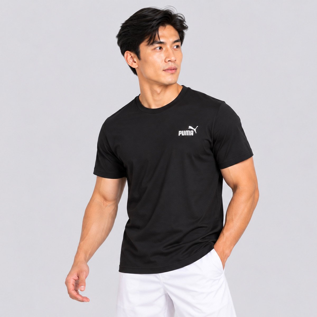 Camiseta Puma Ess Small No.1 Logo Preta Preto 3