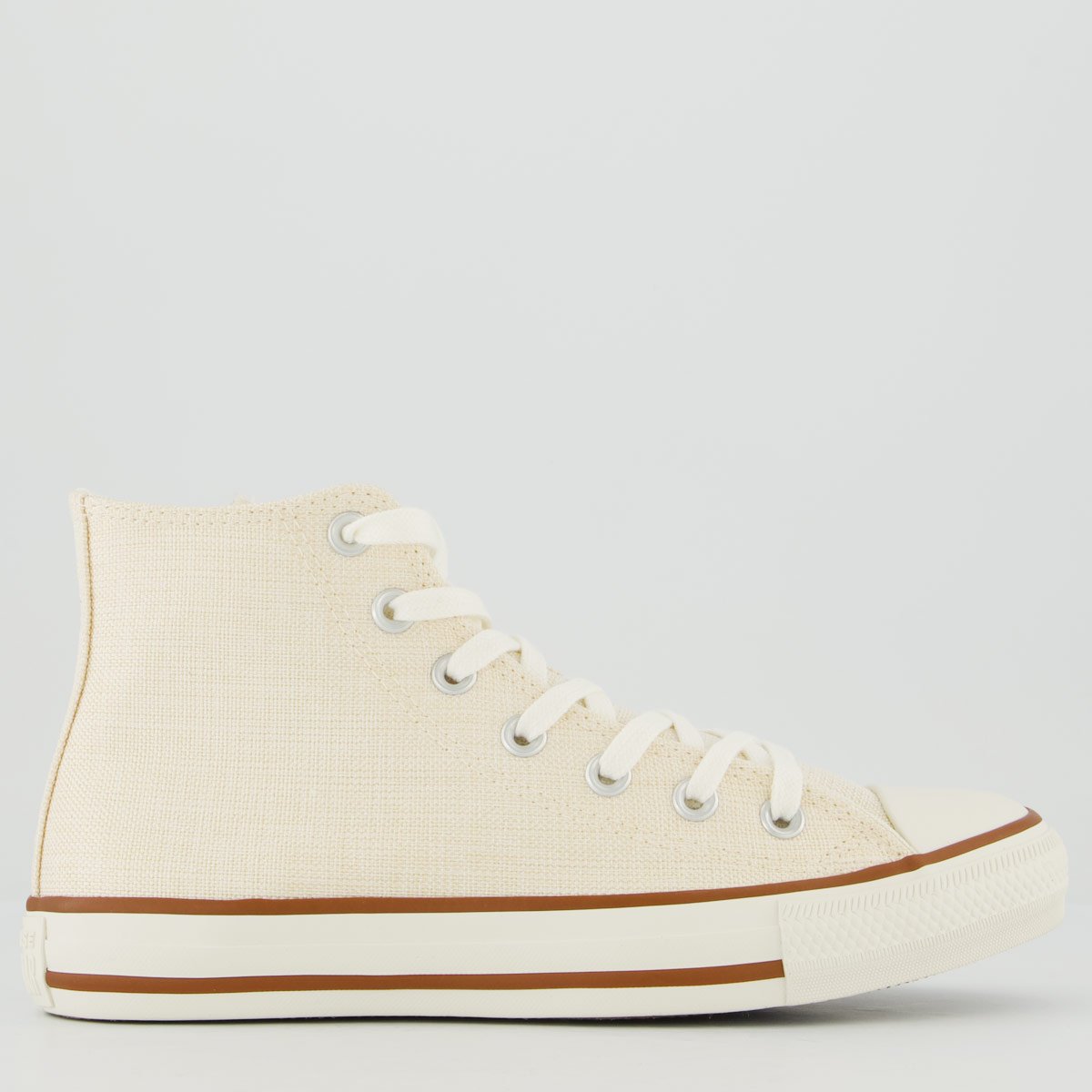 Tênis Converse All Star Chuck Taylor Linho Cano Alto Feminino Off White