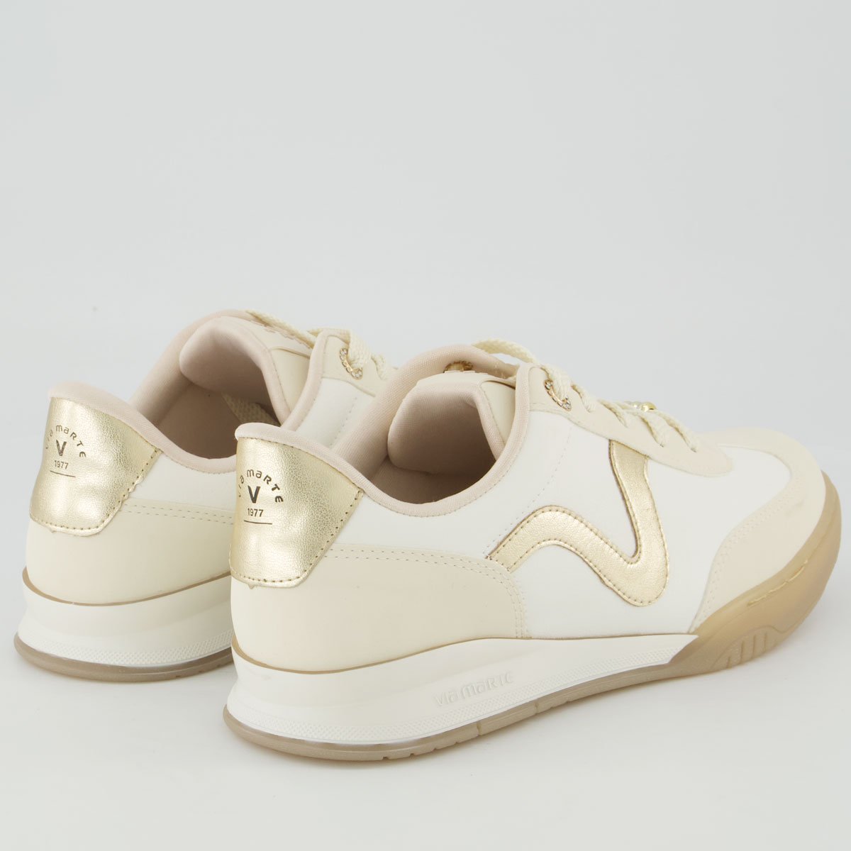 Tênis Via Marte V394 Feminino Branco e Dourado Branco/Dourado 3