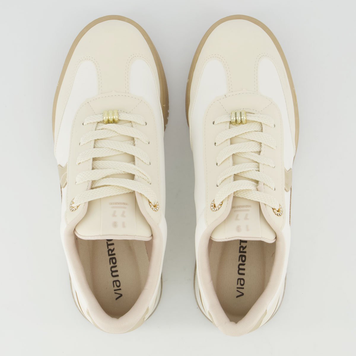 Tênis Via Marte V394 Feminino Branco e Dourado Branco/Dourado 4