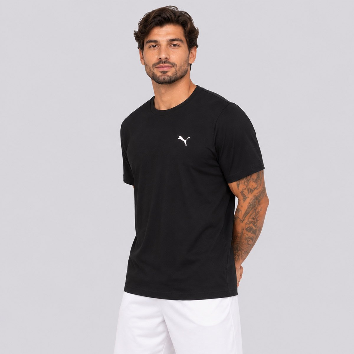 Camiseta Puma Essentials Small Logo Preta Preto 2