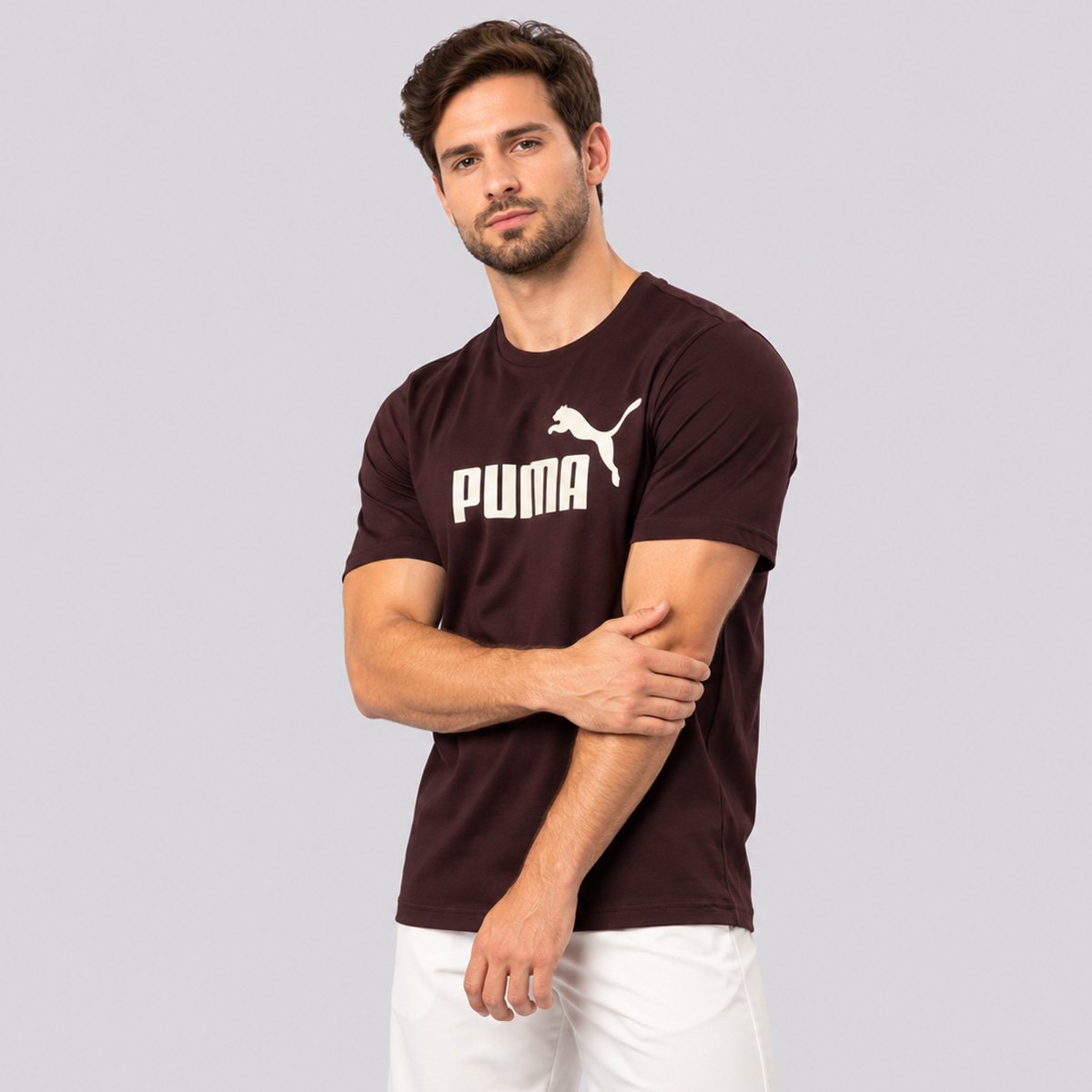 Camiseta Puma Ess No.1 Logo Tee S Marrom Marrom 2