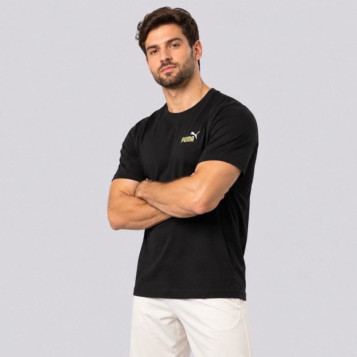 Camiseta Puma Ess 2 Color Small No.1 Logo Black Preto 2